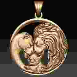 Lions Family Pendant 3D print model