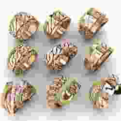 9 pieces of 2-piece chain rings Collection