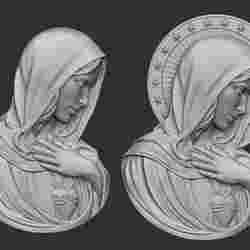 Virgin Mary with Sacred Heart Pendant