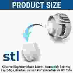 WISEWAVE™ - STL FILE - CHLORINE DISPENSER MOUNT SCREW COMPATIBLE WITH BESTWAY, LAY-Z-SPA, AND SALUSPA | FOR PORTABLE INFLATABLE HOT TUBS