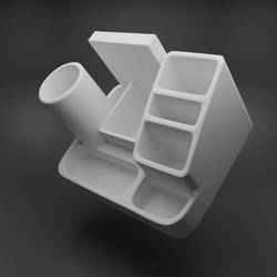 STL File Minimalist 3D  Desk Organizer – Pen & Office Supply Holder | Digital Download for Personal Use