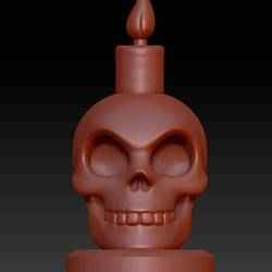 Skull with friendly candle