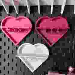 Heart shaped skadis shelf and hanger.