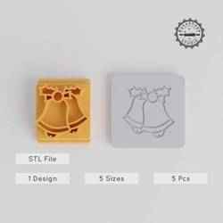 Bell Stamp Collection, 5 Sizes, Perfect for Clay & Cookies, Versatile for Fondant & Soft Materials