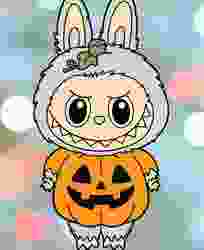 Halloween Labubu Jack O Lantern Cookie Cutter