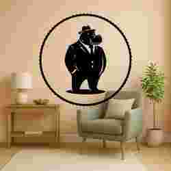 Hippo Gentleman - Wall Art Onecolor