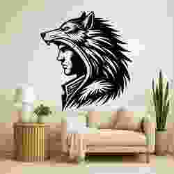Warrior Wolf Headdress - Wall Art Multicolor