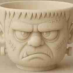 Frankenstein Candy Bowl & Planter – STL File for 3D Printing