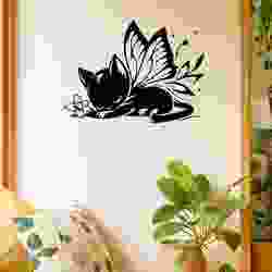 Fairy Cat Sleeping Halloween - Wall Art Multicolor