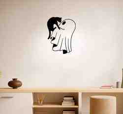 Halloween Ghost Cat Buddy - Wall Art Multicolor