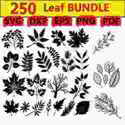250 leaf bundle Svg, dxf,eps,png,pdf