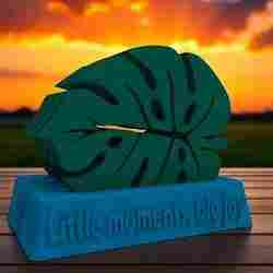 Monstera Leaf Coaster Set with Podium - "Little moments, big joy" Monstera Leaf Coaster Set with Podium (4 pcs.) and inscription "Little moments, big joy "Storage Stand (4 pcs.)