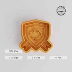 Shield Shape Cutter & Stamp Set, Perfect for Cookies and Fondant, 3 Sizes, 6 Pieces, Armor & Guardian Design