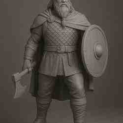 Viking Warrior Full Body STL File – Norse Mythology Figurine