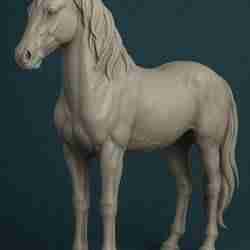 Horse 3D Model STL File – Realistic Standing Figurine