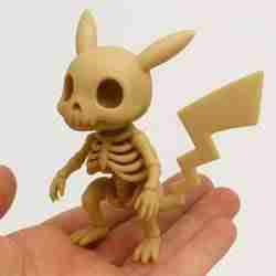 Figure of pikachu skeleton fossil - halloween
