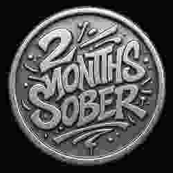 2 MONTHS SOBER COIN TOKEN WALL ART