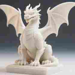 2232 Menacing Fairytale Dragon in Ivory, magic, dragon, serpent, mask, gnome, gorgon, venetian carnival, wild, fox, monster, cat, fair, witch, werewolf, horror, beast, snake, troll, skeleton dance