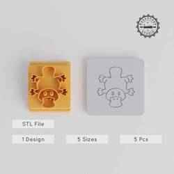 Platypus Stamp Tile Set, 5 Sizes, Animal Motif for Clay, Cookies, Fondant & Soft Materials, Duck-Billed & Semiaquatic Design