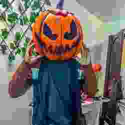 Magnetic pumpkin helmet for Halloween - Giant Pumpkin