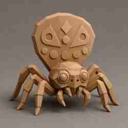 Stylized Peacock Spider Sculpture STL File – Geometric 3D Printable Model