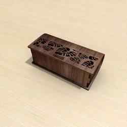 Laser Cut Book Box with Leaf Pattern | SVG Files for Laser Cutting | Wooden Storage Organizer Template