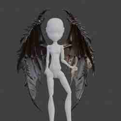 Large demonic custom wings for Monster High