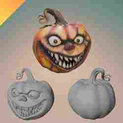 Creepy Pumpkin Halloween Decoration – Scary 3D Print for Haunted Displays and Horror Props
