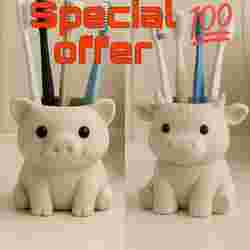 🐷🐮 Cute Piglet & Little Cow Toothbrush Holders (2 STL Pack)