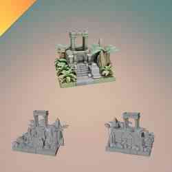 Jungle Temple Ruins – 3D Printable Stylized Diorama Scene  STL and GLB Format