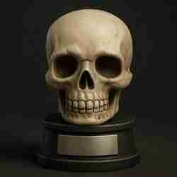 Skull Trophy STL - Realistic Halloween Skeleton 3D Print | Horror Decoration