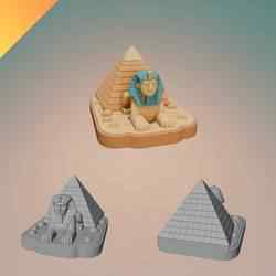 Stylized Sphinx and Pyramid Diorama – 3D Printable Ancient Egypt Decor  STL and GLB Format