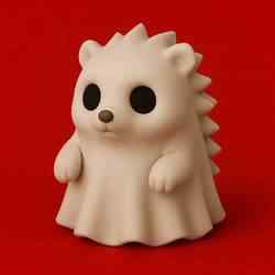 🦔 Ghost Hedgehog Figurine – Halloween STL