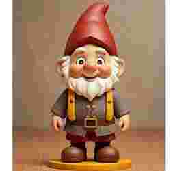 2253 Fairy Tale Gnome - Color Full-Body Figurine on Base, magic, creature, fantasy, wood, faun, gorgon, warrior, wild, fox, monster, cat, dog, fair, witch, werewolf, horror, beast, gothic, troll
