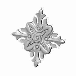 Square floral motif rosette carving molding relief onlay 3D print model