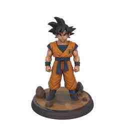 Goku Base Form on Cracked Ground Diorama – 3D Print Model
