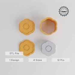 Petunia Bath Bomb Mold Set, Floral Design, Nature Blossom, 12 Piece Bundle, XS/S/M/L Sizes, Botanical Flower Decor