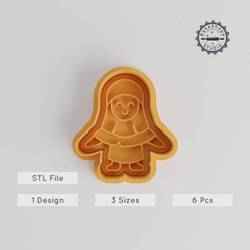 Horror Nun Shape Cutter & Stamp Set, Spooky Character Cookie & Fondant Tool, 3 Sizes, Halloween Decor