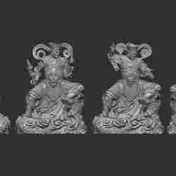 Four Heavenly Kings 3D Model Set