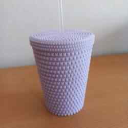 3D Pyramid Tumbler - STL with Lid and Straw (500 ml)