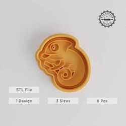 Chameleon Shape Cutter & Stamp Set, Cookie & Fondant Tool, Small, Medium, Large Sizes, Cute Exotic Animal Design, 6-Piece Collection