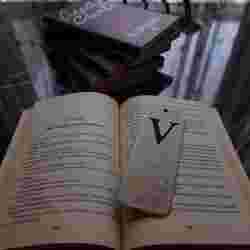 Elegant Monogram Bookmark – Letter V