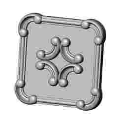 Square carved detailed corners scroll arc frame rosette relief 3D print model