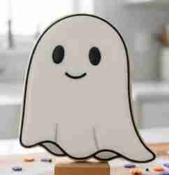 Cute Floating Ghost Cookie Cutter STL – 4" Tall – Halloween Baking