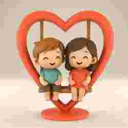 Cute Couple on Heart Swing STL - Romantic 3D Print