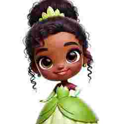 Tiana Baby, Disney, Disney princesses. Figurine, girl, beautiful girl, female doll, doll head, face, human face, anime, hairstyle, jewelry, bust, chain