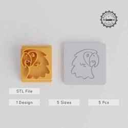 Parrot Stamp Tile, 5 Sizes Set, Tropical Bird, Clay & Fondant Use, Exotic Animal Motif Collection