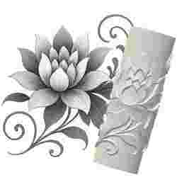 Lotus Flower | Organic Embossed Pattern Roller for Clay | Lotus Bloom 3D Print Design