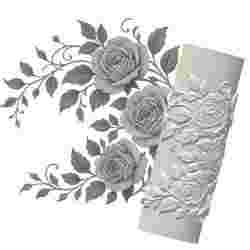 Rose Flower | Organic Embossed Pattern Roller for Clay | Rose Bouquet 3D Print Design