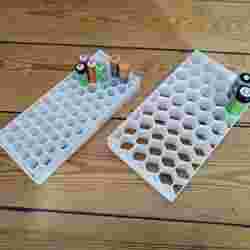 Honeycomb storage for batteries, vials and more
